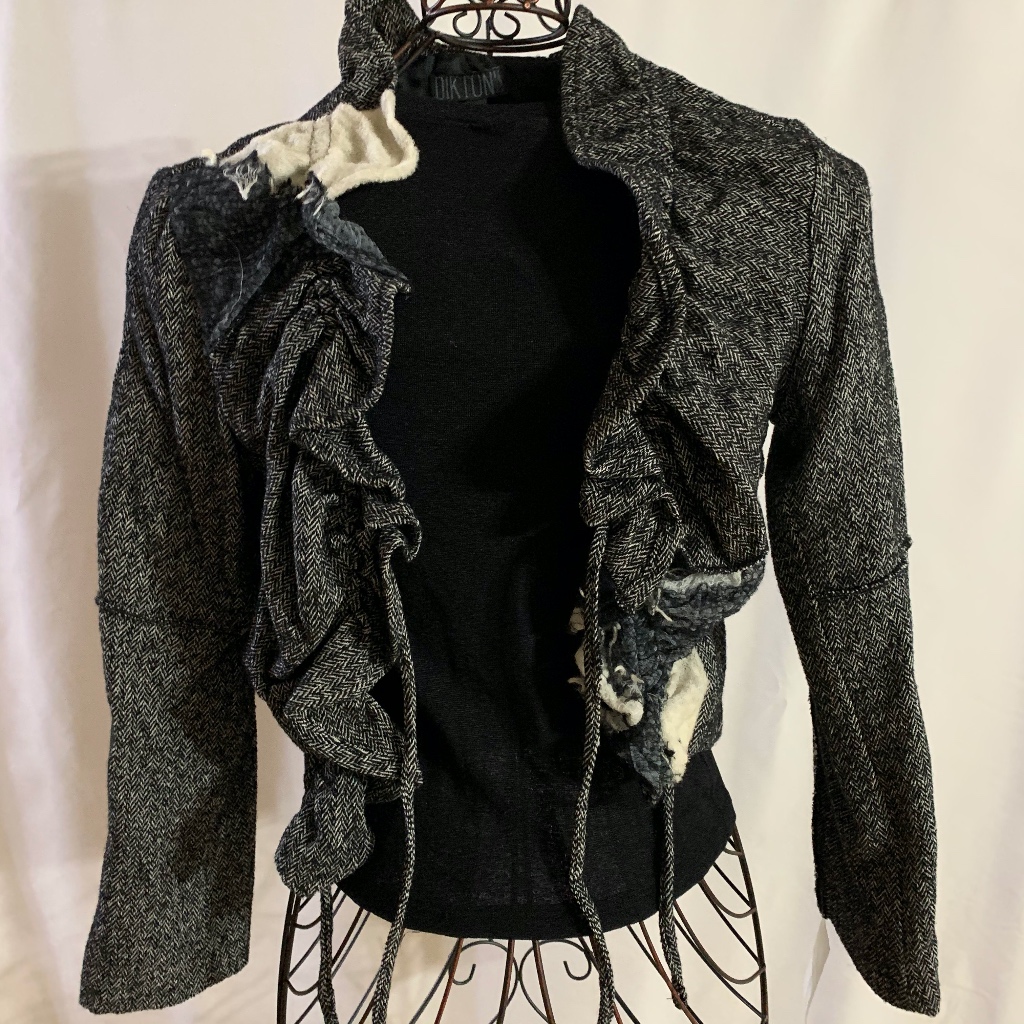 Black Mixed Media Bolero Jacket - Nwt